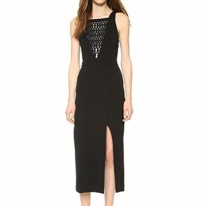 Dion Lee Lattice Lace Plunge Dress